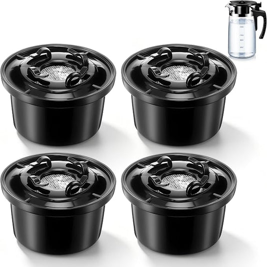 4 Pack Remineralization Water Filters Replacement, Compatible with Bluevua RO100ROPOT and RO100ROPOT(UV) Systems, Alkaline for Reverse Osmosis Filter, Remineralize and Increase pH
