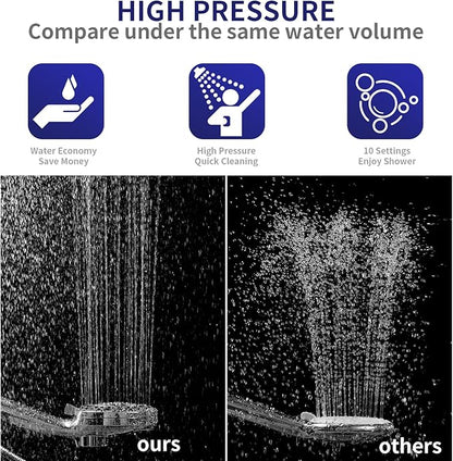 Filtered Shower Head with Handheld - 9 Spray Modes High Pressure Handheld Shower with Filter Spray Combo, Magnetic Shower Heads, With 60-Inch Long Hose