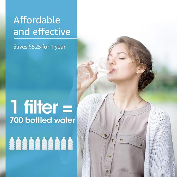 AQUA CREST 7027S Faucet Water Filter, Replacement for Brita® Filter, Brita® 36311 On Tap Water Filtration System, FR-200, FF-100, 100 Gallons, Chrome, 3 Pack