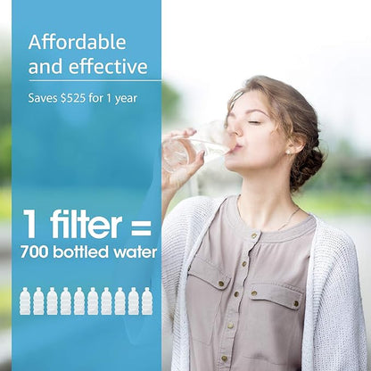 AQUA CREST 7027S Faucet Water Filter, Replacement for Brita® Filter, Brita® 36311 On Tap Water Filtration System, FR-200, FF-100, 100 Gallons, Chrome, 3 Pack