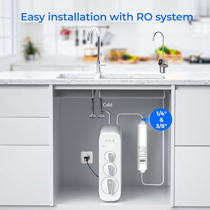Waterdrop MNR35 Remineralization Filter Compatible with Undersink RO System | 1/4" & 3/8" Quick Connect Filter for RO Water Filter, Restore Essential Minerals, 9-12 Month Lifetime, 1-Pack