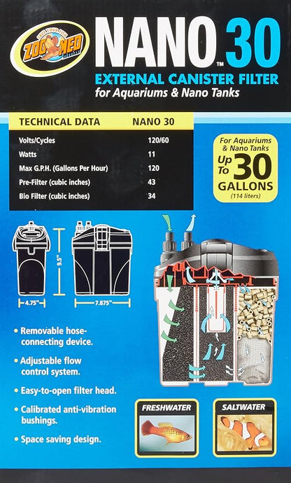 ZooMed Nano 30 External Canister Filter