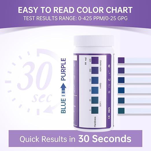 AAwipes Water Hardness Test Kit 0-425 ppm Hard Water Test Strips - Ultimate Test Kit for for Home, Drinking, Well, Spa, Swimming Pool, Softener (K07-50)