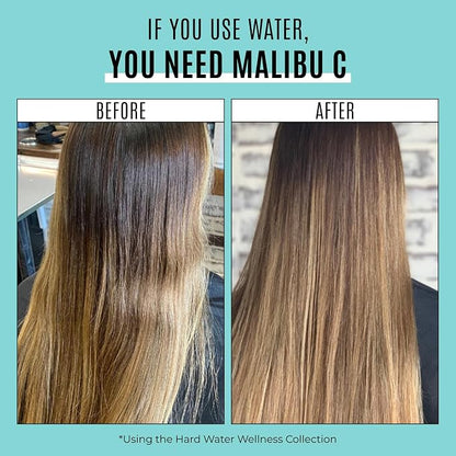 Malibu C Hard Water Wellness Shampoo - Hydrating, Sulfate-Free Hair Care for Hard Water - Removes Minerals and Buildup (9 oz)