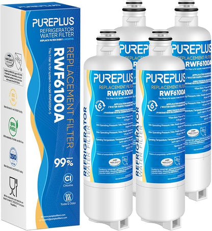 PUREPLUS BORPLFTR50 Replacement for Bosch 11025825 Ultra Clarity Pro Refrigerator Water Filter, Compatible with 12033030, 12028325,11025825, BORPLFTR55, WFC100MF, B36CT80SNS, B36CL80ENS, 4Pack