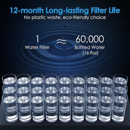 Waterdrop WF13 Under Sink Replacement Water Filter, Replacement for AS13/BS13/AP13, NSF/ANSI 42 Certified, 6 Stage Stainless Steel Under Sink Water
