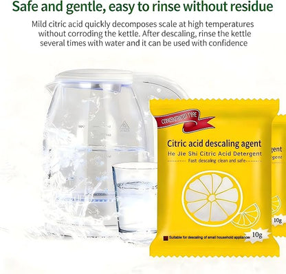 Truey Citric Acid Descaling Agent,Individually Wrapped Descaler(10 packs) | Food Grade Concentrated Powder, Individually Wrapped Descalers for Kettles, household cleaner