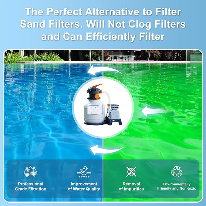 Pool Filter Balls 1.54lb – Eco-Friendly Filter Media for Sand Filters, High-Efficiency Replacement for Traditional Pool Sand, Compatible with Pools and Sand Pumps