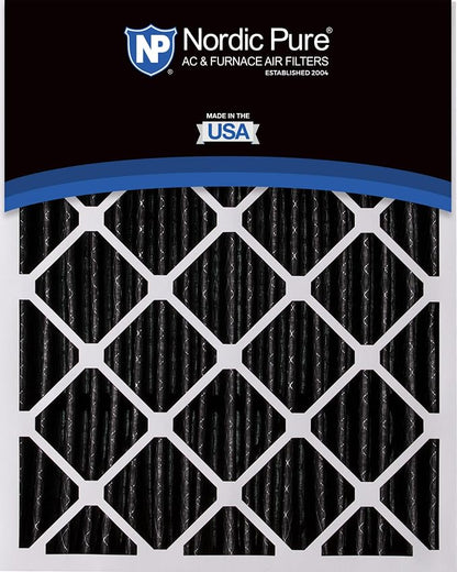Nordic Pure 20x25x5 Pleated MERV 8 Plus Carbon Air Filters 2 Pack | Actual Size: 19 7/8 x 24 7/8 x 4 3/8 Honeywell Replacement Made in USA, Standard HVAC & Furnace Filtration