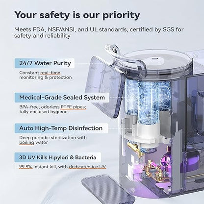 Y60EC Cold Reverse Osmosis Water Mineralization System — Featuring Natural Mineral Activation, 10-Stage RO Filtration, Ultra Dual UV, Alkaline Water,4:1 Pure-to-Drain Ratio
