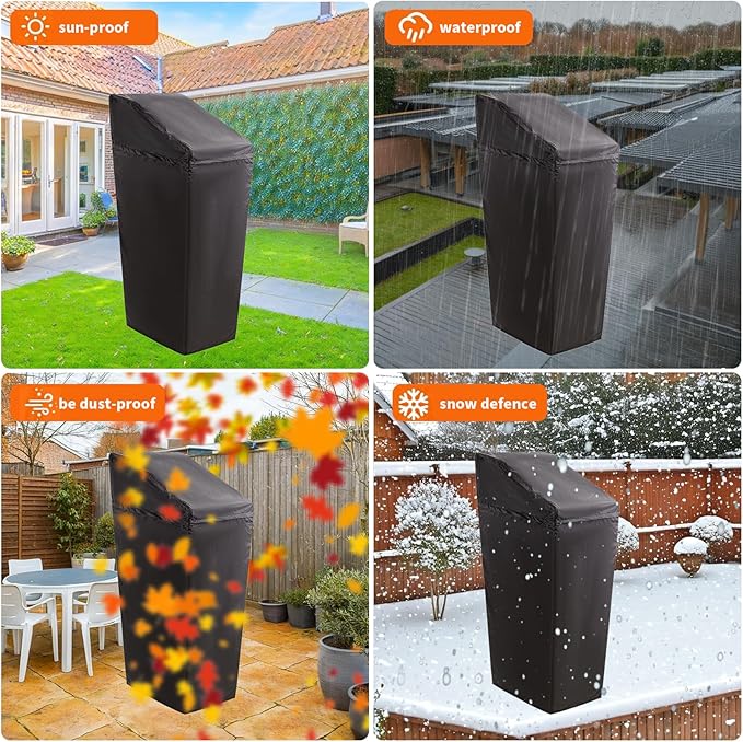 Water Softener Cover,Jacket Access Soften Station Tank Covers,Openable Top Easy to Use Removal-Free Installation,for Water Softener Outdoor UV Dust Protection of Outside Units Heater Parts (Black)