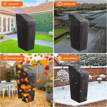 Water Softener Cover,Jacket Access Soften Station Tank Covers,Openable Top Easy to Use Removal-Free Installation,for Water Softener Outdoor UV Dust Protection of Outside Units Heater Parts (Black)