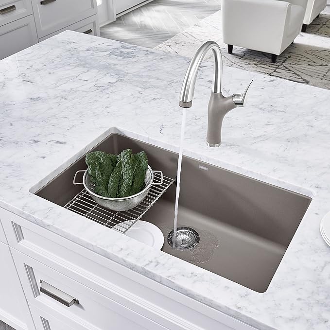 BLANCO, Truffle 441297 PRECIS SILGRANIT Super Single Undermount Kitchen Sink, 32" X 19"