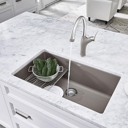 BLANCO, Truffle 441297 PRECIS SILGRANIT Super Single Undermount Kitchen Sink, 32" X 19"