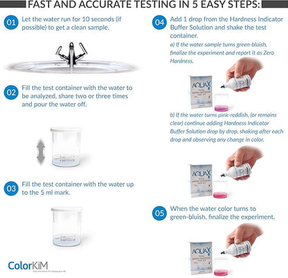 Total Water Hardness Test for Pool, Aquarium, and Drinking Water, and Improving Water Softener Efficiency, Hard Water Test Kit