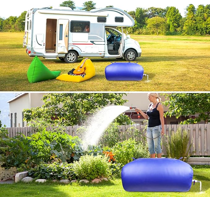 Water Storage Bladder Portable Heavy-Duty - 142Gal/540L with Stainless Steel Fittings, Leak-Proof & Durable – Portable Tank for Emergency, Farming, Irrigation Use