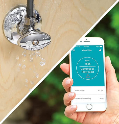 GE Smart Home Water Filter System + Advanced Replacement Filter (FTHTM) | Water Filtration System Reduces Odor, Sediment & Rust | WiFi Enabled | Three-Month Filter Life