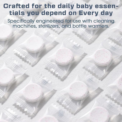 xcivi 40 Count Descaling Tablets for Momcozy, Baby Brezza Bottle Washer | Compatible with Momcozy/Baby/Brezza/GROWNSY Bottle Washer, Descaling Tablets for Milk & Limescale Removal, Natural Non-toxic