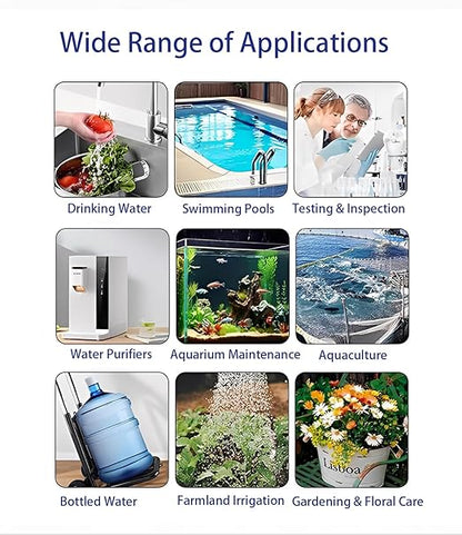 TDS Meter Digital Water Tester 4 in 1 TDS EC & Temperature(°C,°F) Meter, 0-9999 ppm Meter, Portable Large Display Water Testing Kits for Drinking Water Hydroponics Aquarium, RO/DI System