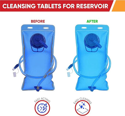 Reservoir Hydration Bladder Cleaning Kit - 6-In-1 Water Reservoir Cleaning Kit Of 3 Brushes, Collapsible Frame, (12) Cleansing Tablets & Carry Pouch - Cleaner Set For Back Pack Bladder