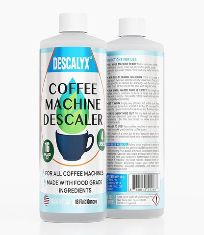 Coffee Maker Descaler - Universal Cleaning Solution for Keurig, Nespresso, Breville, Cuisinart - Removes Limescale & Mineral Buildup - 4 Uses, 16oz - Natural Formula Made in USA