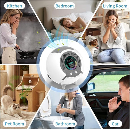 Small Filterless Air Purifiers for Home, Water Ionic Pet Odor Eliminator Air Cleaner for Odors, Smell & Smoke, USB Powered Quiet Mini Portable Air Purifier for Bathroom/Bedroom/Travel, White