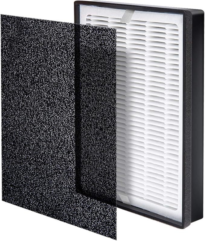 Levoit LV-H126 Air Purifier Genuine Replacement Filter, 1 Pack | 3 Extra Pre-Filters, High-Efficiency Activated Carbon for Removal of Smoke, Odor, Allergens, Pollen, Black