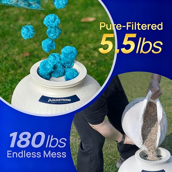 AQUASTRONG Pool Filter Balls for Sand Filter Pump, 5.5 lbs Reusable Sand Filter Balls (Replaces 180 lbs Pool Filter Sand), Efficient Blue Filter Balls for Swimming Pools, Filter Pumps, Aquariums