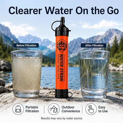 Water Filter Straw, 5PCS | Emergency Water Filter, 1500 Liters/396 Gallon, Camping, Hiking, Survival
