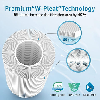 AQUA CREST FXHSC Whole House Water Filter Replacement for GE® FXHSC, GXWH40L, GXWH35F, American Plumber W50PEHD, W10-PR, Culligan® R50-BBSA, 5 Micron 10" x 4.5", High Flow Sediment Filters, Pack of 3