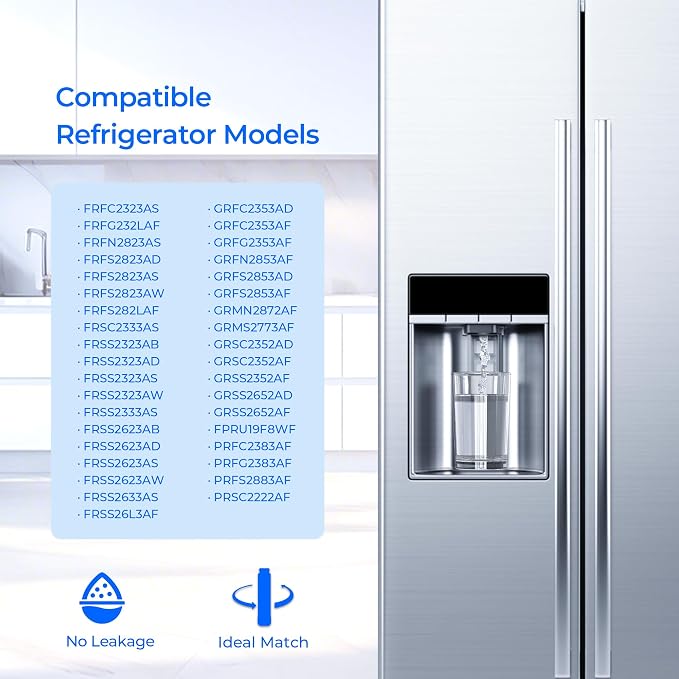 TEEHAY PWF-1 FPPWFU01 Frigidaire Water Filter, Compatible with Frigidaire FRSS2623AS, GRFS2853AF, GRSS2652AF, FRFS2823AD, FRFS2823AS, FRFS282LAF, FRSS2623AB, GRFC2353AF, FPRU19F8WF, 4 Pack