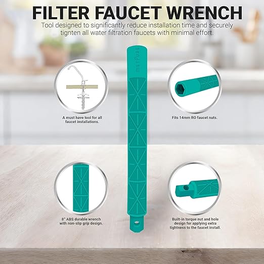 Metpure Airgap RO Faucet Reverse Osmosis Drinking Water Filtration System Water Dispenser Spout (Brushed Gold) with Pre-Inserted Tubing and Faucet Wrench. Vase Style. NSF Certified.