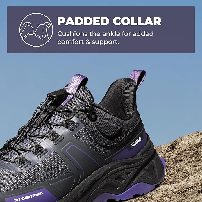 NORTIV 8 Women's Lightweight Hiking Shoes Quick Laces Outdoor Fashion Sneakers Gladiator