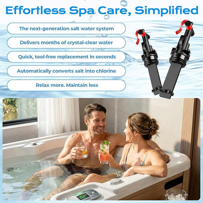 Salt System Cartridge Replacement Compatible with 2019+ Hot Spring Highlife & Limelight and Caldera Utopia & Paradise Spas, Supports Balanced, Skin-Friendly Water (3 Pack)