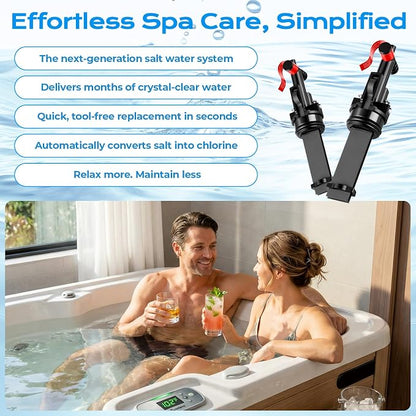 Salt System Cartridge Replacement Compatible with 2019+ Hot Spring Highlife & Limelight and Caldera Utopia & Paradise Spas, Supports Balanced, Skin-Friendly Water (3 Pack)