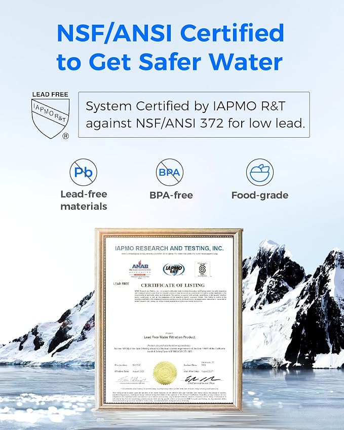 Waterdrop FC-02 Alkaline Water Filter for Sink Faucet with 4 Filters | Reduces Chlorine, Filter Life Reminder, Tap Water Filter for Kitchen Sink, NSF Certified Easy Installation, 1 Year