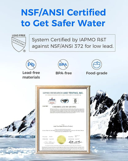 Waterdrop FC-02 Alkaline Water Filter for Sink Faucet with 4 Filters | Reduces Chlorine, Filter Life Reminder, Tap Water Filter for Kitchen Sink, NSF Certified Easy Installation, 1 Year