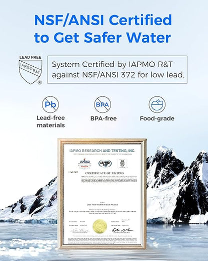[Alkaline] Waterdrop Water Filter for Sink Faucet, Filter Life Reminder, 320 Gallon Tap Water Filter for Kitchen Sink, NSF Certified Reduces Chlorine, Faucet Mount Water Filtration System, 4 Filters