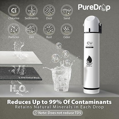 PureDrop PDR-16KCU 0.01 μm Ultra Filtration Under Sink Water Filter, High Capacity Under Sink Composite Filtration System, Reduces Lead Chlorine, Bad Taste & Odor, 16K Gallons