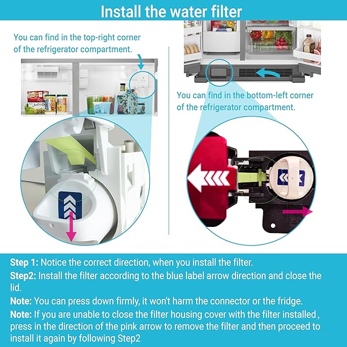 AQUA CREST EDR1RXD1 Replacement for W10295370A, Everydrop® Filter 1, EDR1RXD1B, P8RFWB2L, P4RFWB, Kenmore® 46-9081, 46-9930, Refrigerator Water Filter, 2 Filters