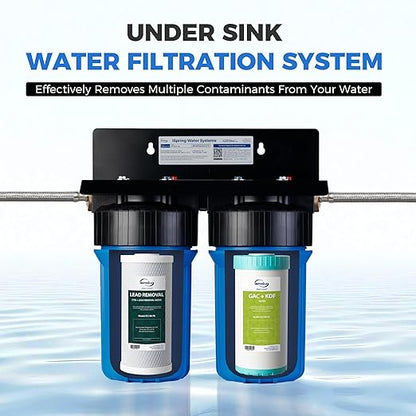 iSpring F2US21B-CPB Direct Connect US21B-CPB Replacement Filter Set, 4.5"x10" Undersink Water Filtration, Lead-Removal, GAC+KDF Cartridges