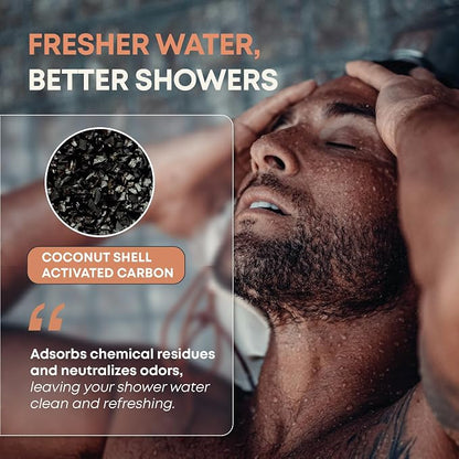 AquaHomeGroup Heavy Metals Shower Filter (1 Cartridge Included) – Reduces Impurities – 4-Stage High-Pressure Filtration with KDF 55, Zeolite & Activated Carbon – Universal Fit