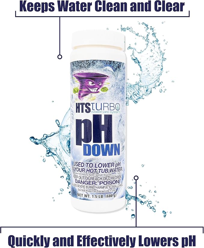 pH Down for Hot Tubs and Spas – 1.5 lb Made in USA | Spa pH Decreaser for Balanced Water | Fast-Dissolving pH Minus Granules for Easy pH Control and System Protection