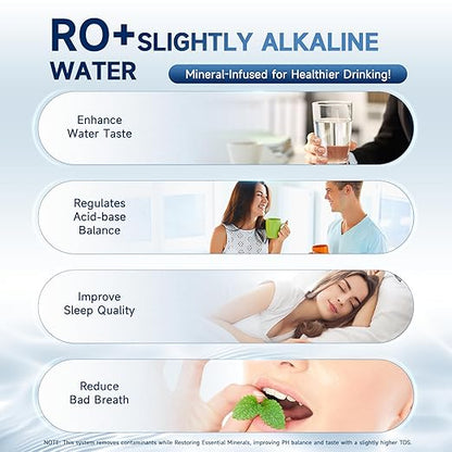 AQUALTRA USF-4RF-100 100 GPD Alkaline Reverse Osmosis System 3: 1 Pure to Drain Under Sink Water Filtration System with Dedicated Faucet