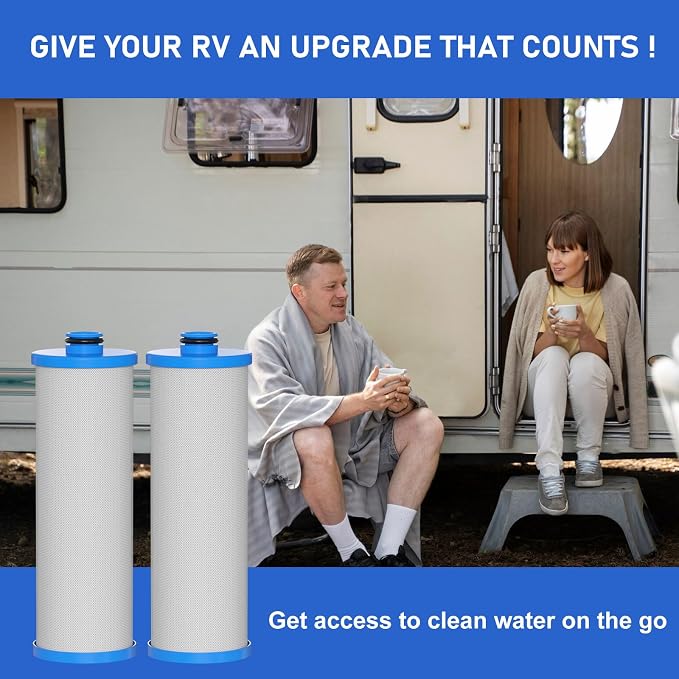 KW1 RV Water Filter 2.5 x 10" Compatible with RCS/FR1 Housing Replaces KW1 and FRE-10-BN Filtration Systems, 2-Pack