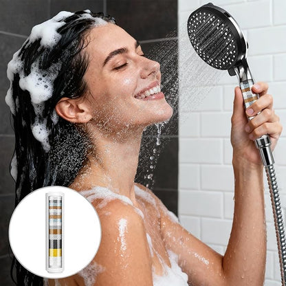 2 Pack Shower Head Filter Replacement for Hard Water, High Output Water Softener Filters Remove Chlorine & Sediments, Improve Skin & Hair, Only Compatible Replacement Filters for CTBOM Shower Head