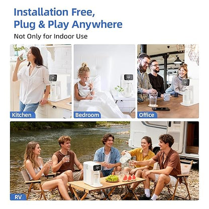 Reverse Osmosis Water Filter Countertop, 6 Stage Ro Water Filtration System with Remineralization Glass Pitcher, 4:1 Pure to Drain, TDS Real-Time Displaying, 4L Capacity Tank for Home Office