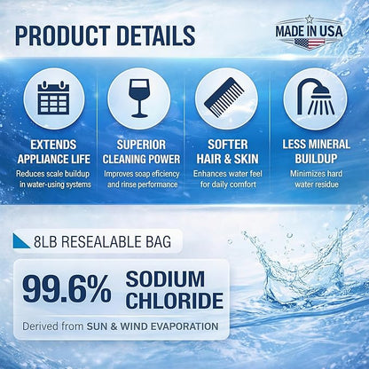 Home and Country All Natural Solar Salt for Water Softener (8 Pounds)