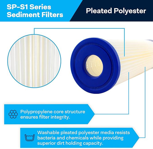 SpiroPure 10x2.5 20 Micron Sediment Water Filter S1 155001-43 S1A (24 Pack)