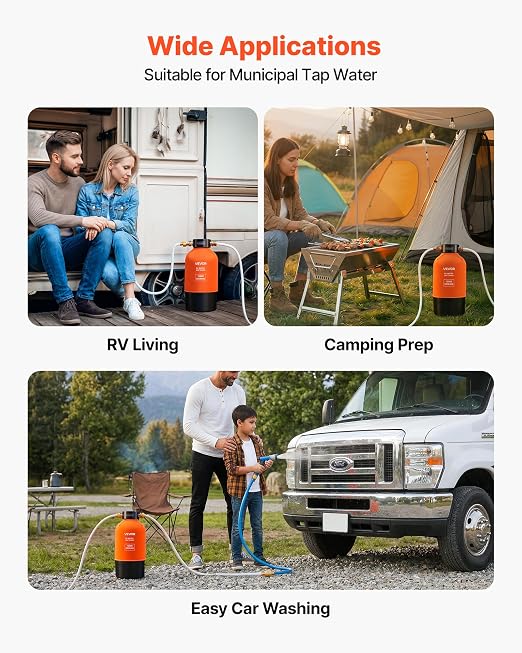 VEVOR RV Water Softener, 12,000 Grain, Portable Water Softener System with NPT 3/4" Fittings, Food-Grade Resin, Quick Connect, Convenient for RVs, Trailers, Boats, Mobile Car Washing, Pressure Washing